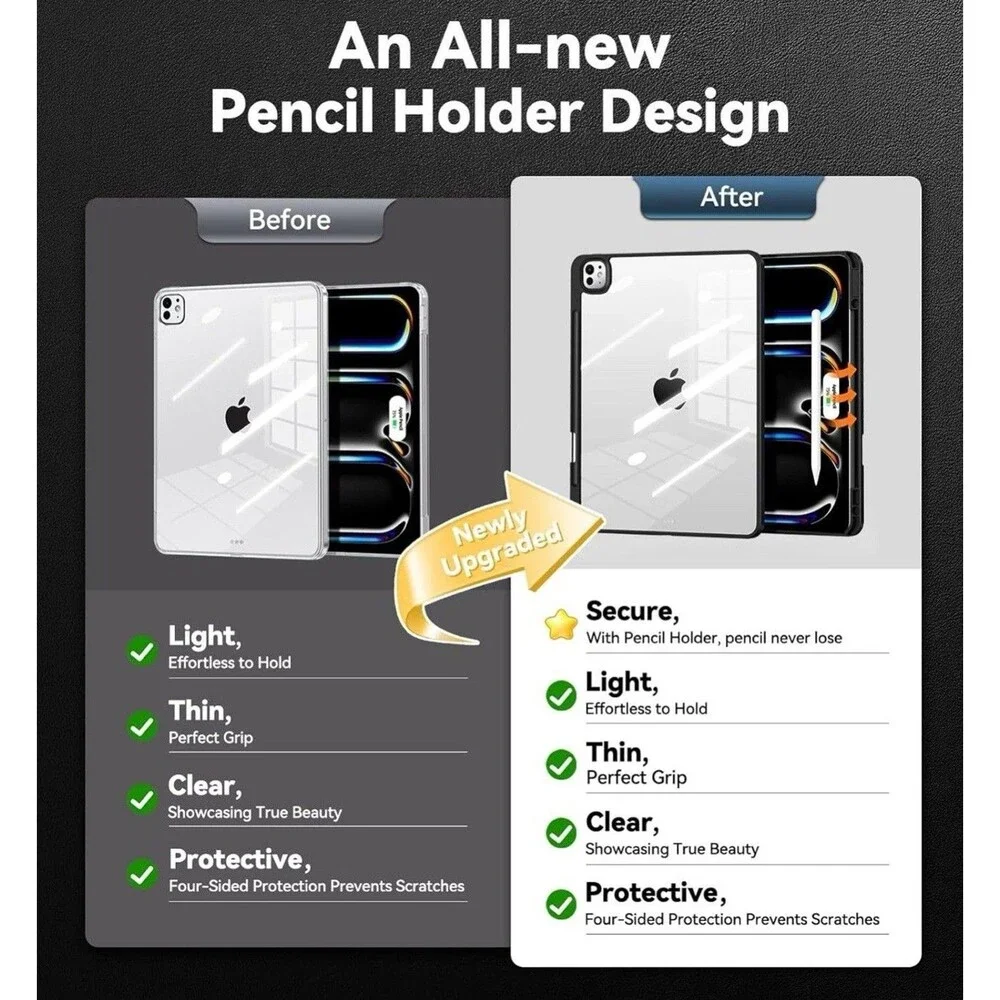 Slim Case for 2024 iPad Pro-11 Inch - M4 5th Generation iPad Cases with